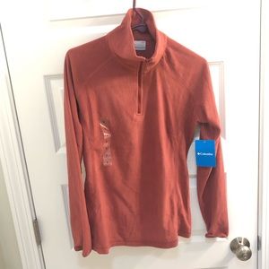 Burnt Orange pink columbi fleece quarter zip